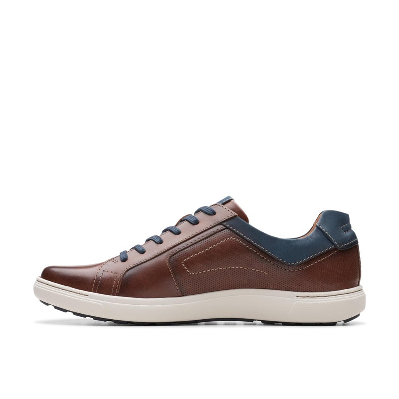 Clarks Men's Mapstone Lace Sneaker Mahogany Leather 9.5 Medium - Image 4