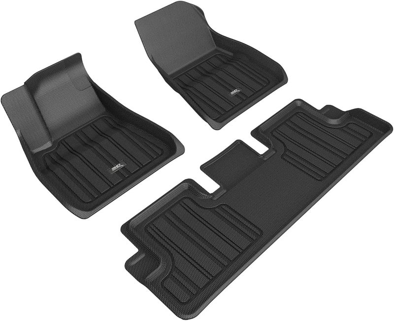 3D MAXpider Custom Fit Elitect Floor Mat Set for Tesla Model 3 (2020-2023) - Black - Image 1