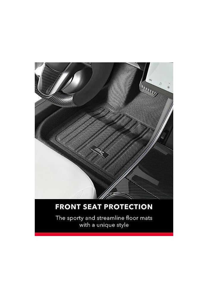 3D MAXpider Custom Fit Elitect Floor Mat Set for Tesla Model 3 (2020-2023) - Black - Image 2
