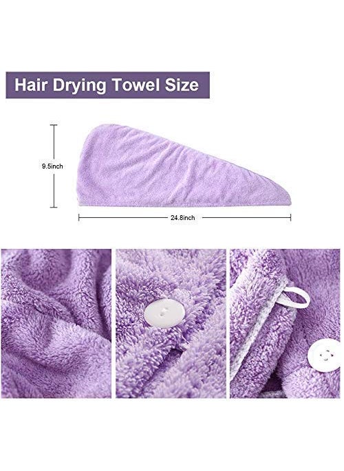 SFFIZEEX SFFIZEEX Microfiber Hair Towel Wrap Absorbent Towel HairDrying Bathrobe Magic Hair Warp Towel Super QuickDryingl Hair Dry Cap Salon Towel Multicolor Set of 1 400 Gsm  - Image 3