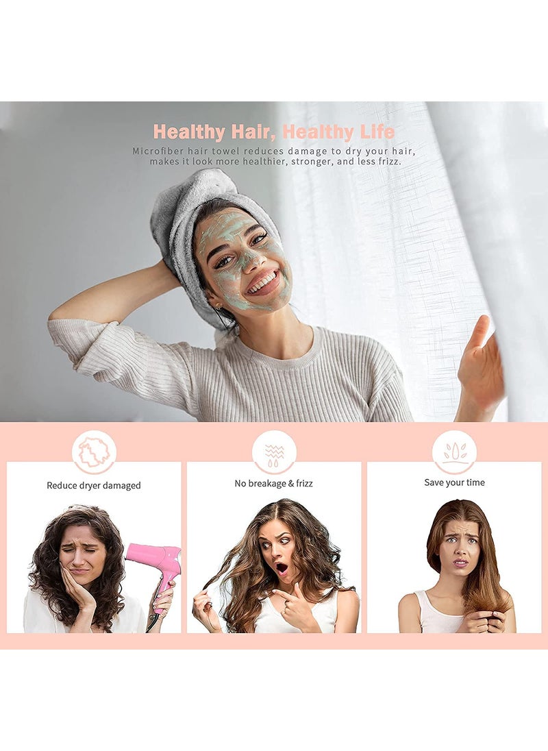 SFFIZEEX SFFIZEEX Microfiber Hair Towel Wrap Absorbent Towel HairDrying Bathrobe Magic Hair Warp Towel Super QuickDryingl Hair Dry Cap Salon Towel Multicolor Set of 1 400 Gsm  - Image 5