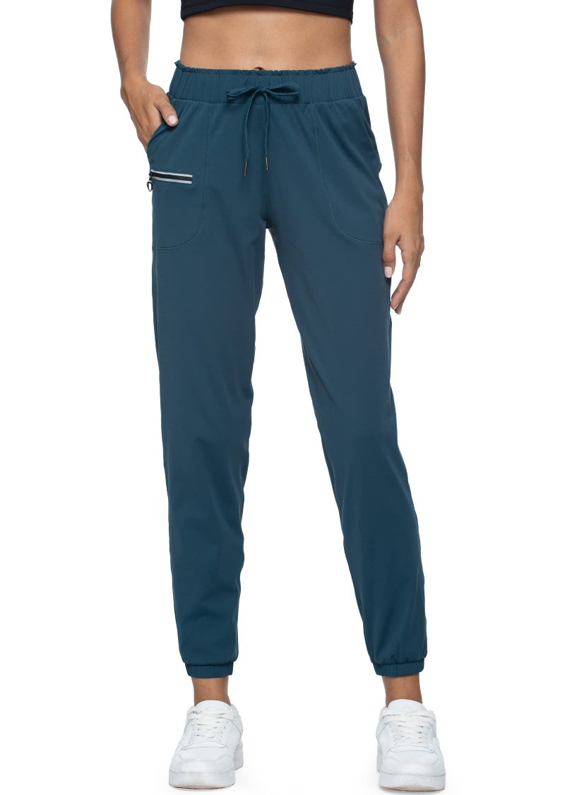 Haowind Joggers for Women with Pockets Elastic Waist Workout Sport Gym Pants Comfy Lounge Yoga Running Pants(Dark Green M) - Image 1