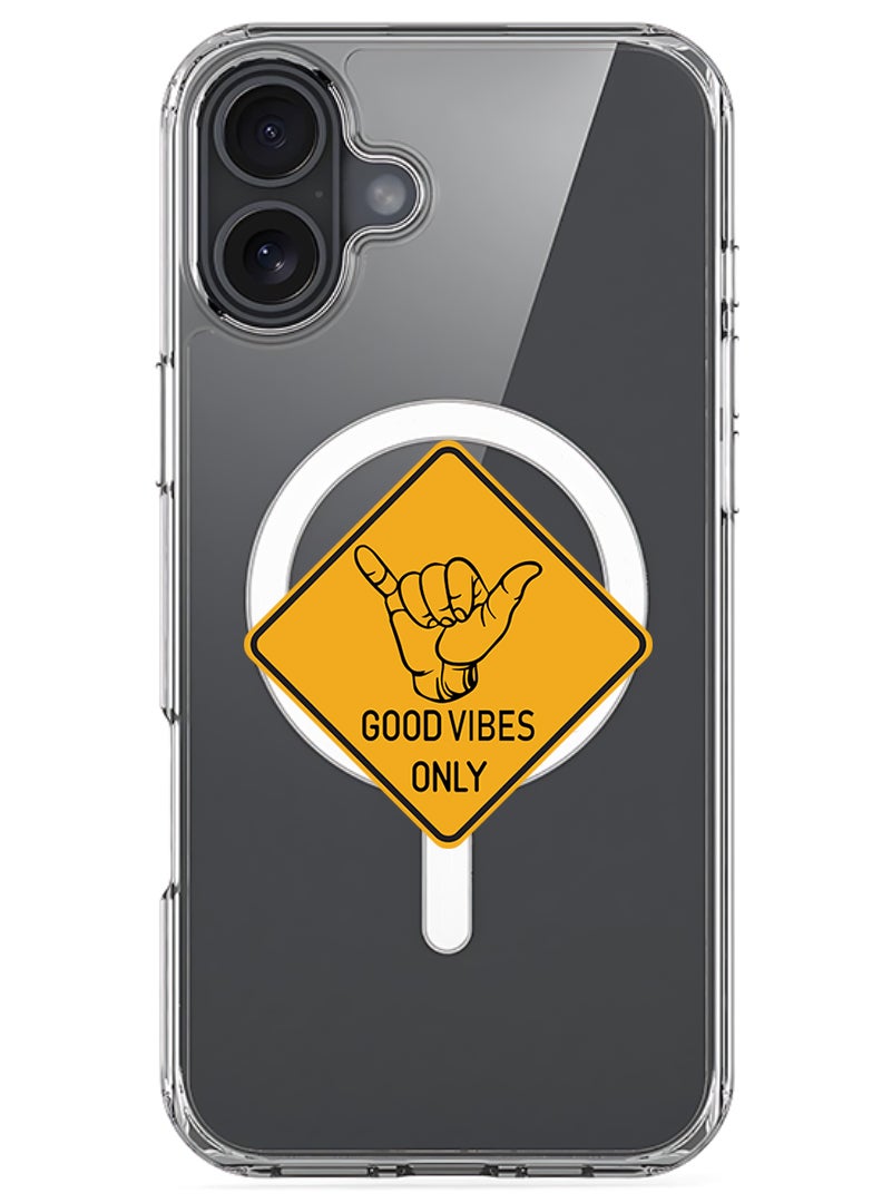 Theodor Magnetic Case for Apple iPhone 17 Compatible with MagSafe Wireless Charging, Shockproof Phone Bumper Cover - Good Vibes - Image 1