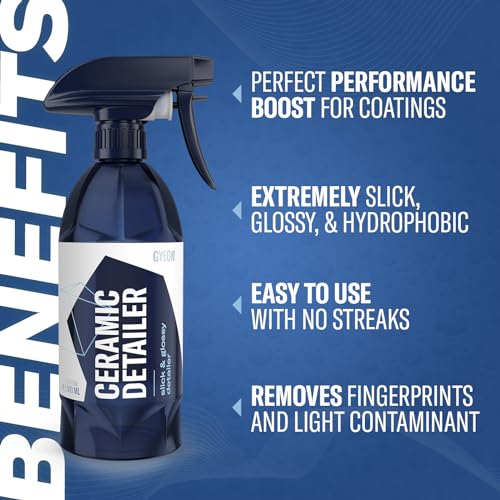 GYEON Ceramic Detailer SiO2 Spray Gloss Enhancer Hydrophobic Quick Detailer Paint Coating Maintenance Water Repellent Slick Finish Easy Spray-on protectant for car Motorcycle Exterior Surfaces - Image 2