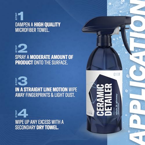 GYEON Ceramic Detailer SiO2 Spray Gloss Enhancer Hydrophobic Quick Detailer Paint Coating Maintenance Water Repellent Slick Finish Easy Spray-on protectant for car Motorcycle Exterior Surfaces - Image 3