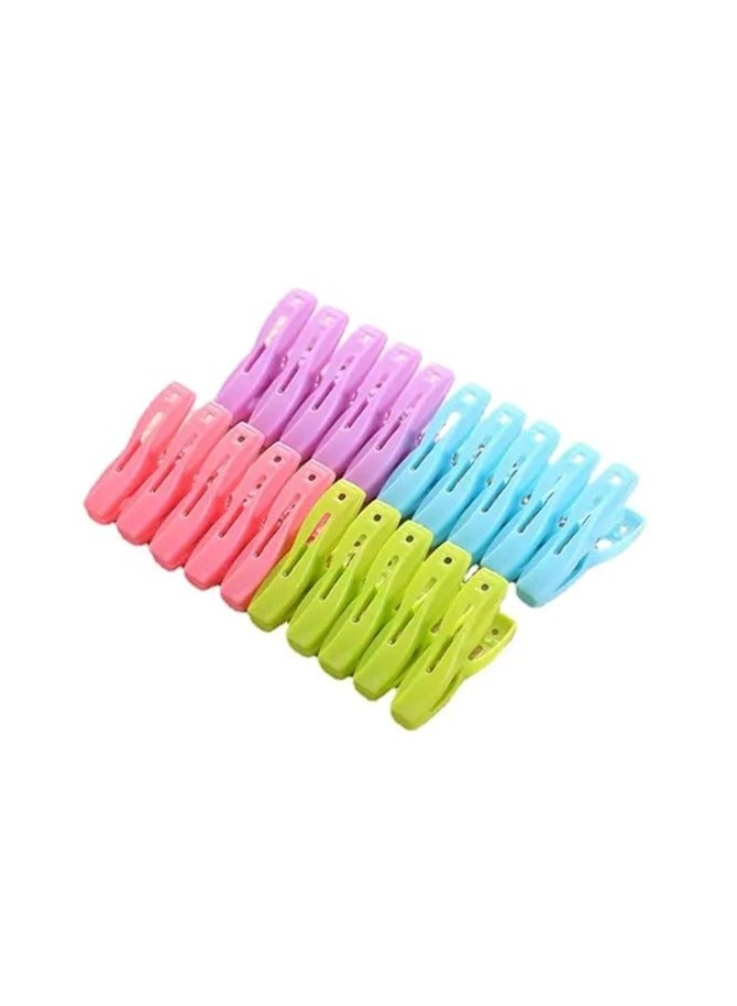Plastic Clothes Pins Laundry Clips | 40 Pcs Colorful Clothespins with Storage Bag | 2-Inch Small Clips for Hanging Clothes – 4 Bright Colors  - Image 1
