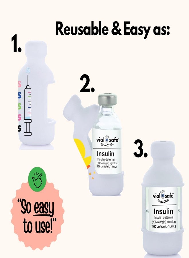 VIAL SAFE™ | Insulin Vial Protector Case | Secure Insulin Bottle Protector & Cover for 10mL Vials | Fits Humalog, Humulin, NovoLog, NovoRapid, Novolin | 3-Pack | Dia-Badass - Image 5