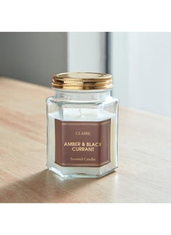 claire's Amber Black Currant Hexa Glass Jar Candle 150 Gm  - Image 1