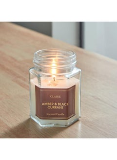 claire's Amber Black Currant Hexa Glass Jar Candle 150 Gm  - Image 2