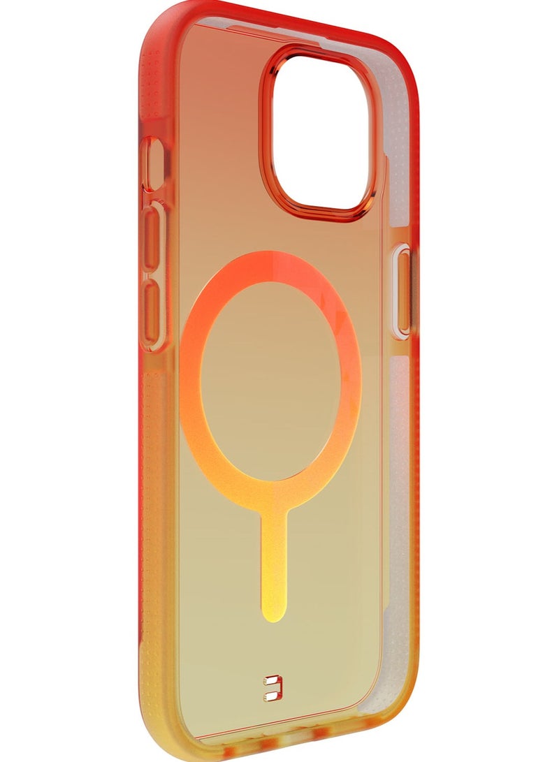 Bodyguardz Ace Pro Ombre for iPhone 15 Case Cover with 18 Feet Drop Protection compatible with MagSafe with Lanyard - Peach Sorbet - Image 5