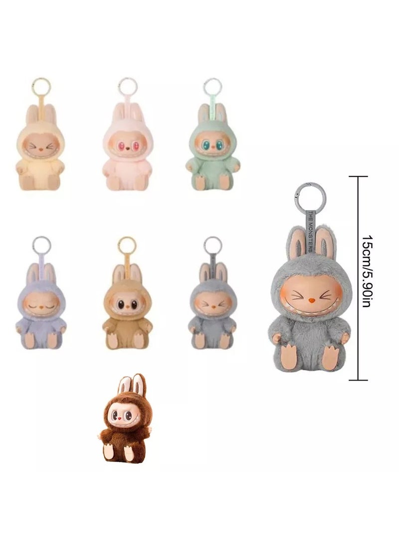 LABUBU Doll, Plush Toy Set Vinyl Plush Hanging Card, Blind Box Figures Replica, The Monsters Plush Toys for Modern Home Décor, Collectible Toy (Not Original)