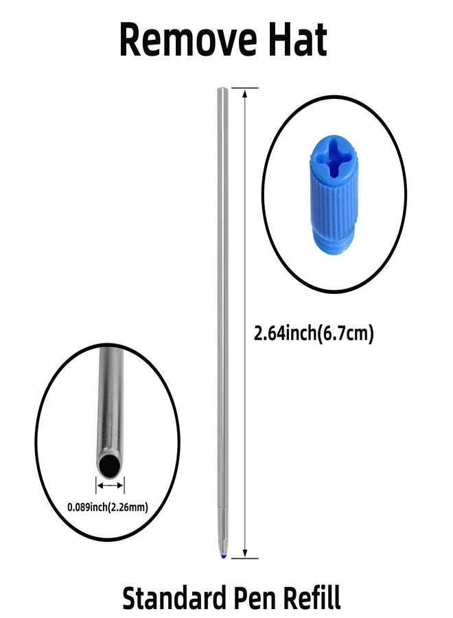 YOUMI Refill 2.75" (20pcs) Replaceable Ballpoint Pen Refill, Blue Ink 1mm midpoint Metal Refill (Blue Refill) - Image 3