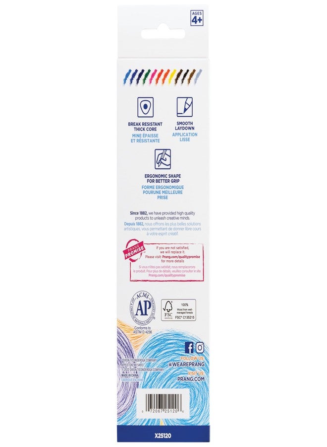 Prang Triangular Colored Pencils With Sharpener, Assorted Colors, 5.5 mm Core, 12 Count - Image 2