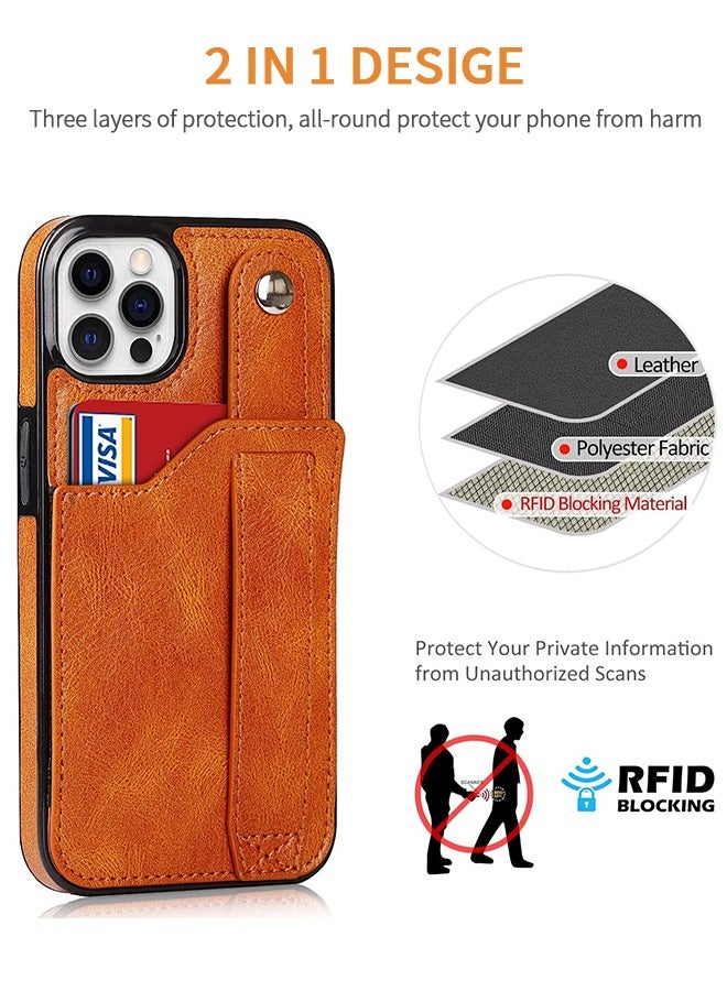 GROIC Iphone 14 Pro Case 6.1 Inch, Luxury Leather Wallet Style Business Case, Scratch Resistant, Shock Resistant Strap Wrist Strap Card Slot Ipone 14 Pro Phone Leather Case - Image 3
