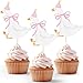 Reallnaive 12 Pcs Silly Goose Cupcake Toppers Funny One Silly Goose Party Decoration Geese Cake Toppers for Girls Boys Baby Shower Birthday Party Supplies Pink - Image 2