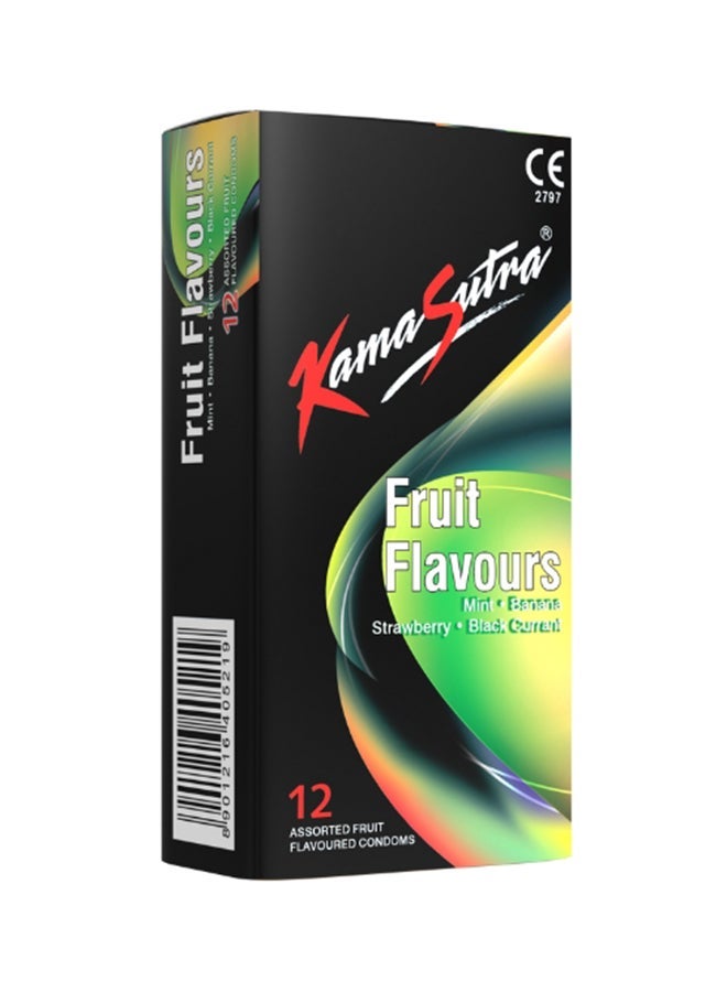 Kamasutra Assorted Fruit Flavoured Condoms Pack of 12 - Image 1