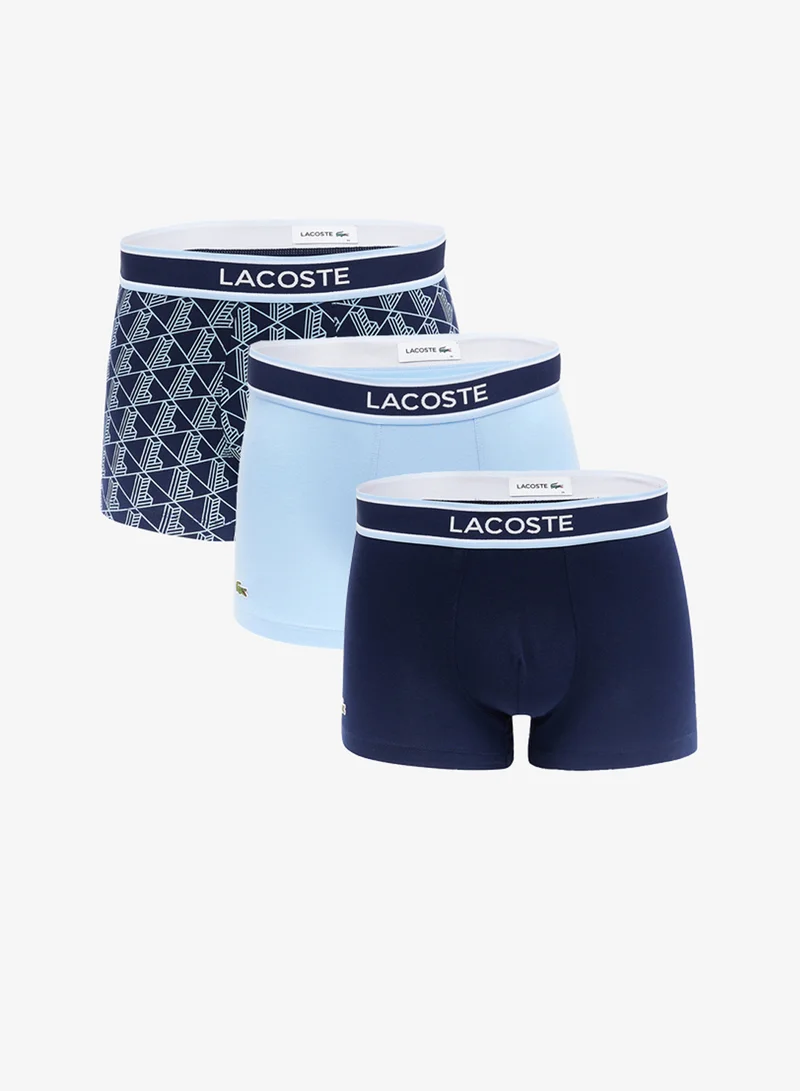 LACOSTE 3 Pack Print Stretch Trunks