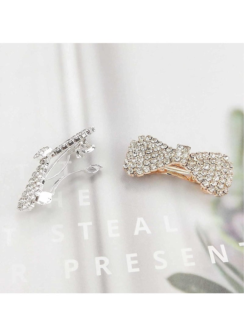 SYOSI Crystal Hair Clips Elegant Fashion Hair Barrettes Accessories Headwear Styling Tools Gifts for Little Girls Women Any Occasion Accessory for Wedding Engagement Graduation Party Daily Wear 6PCS - Image 4