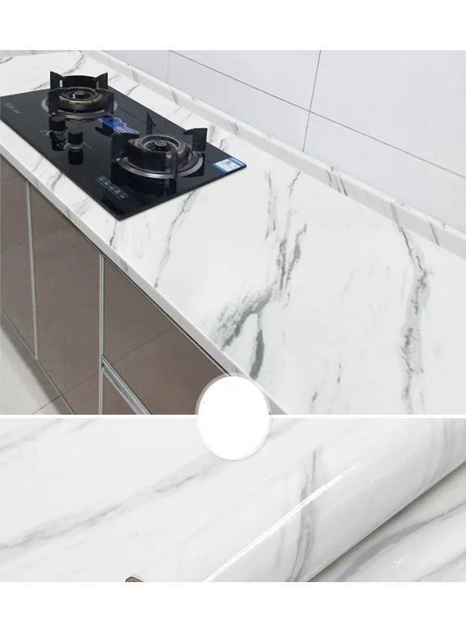 fashionhome 10 Pieces PVC Oil-Proof Wipe Clean Strong Adhesive Shining Decorative Wall Sticker for Kitchen Home 300x60 cm  - Image 2