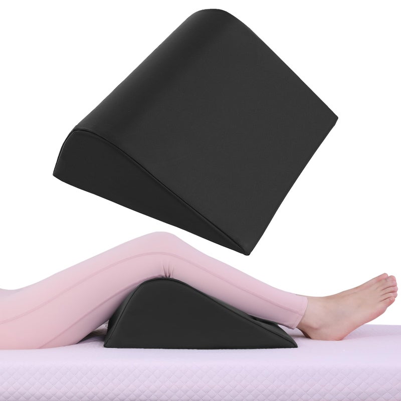 HOMBYS HOMBYS Wedge Bolster Pillow for LegsKnee Wedge Pillow for Massage TableTriangle Massage Bolsters for Under LegsPU Leather Waterproof Foam Tatoo Pillow Black