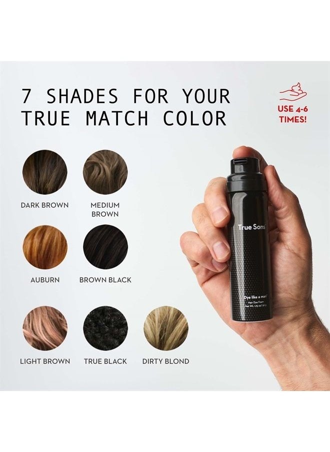 True Sons - Hair Dye for Men With Instant Dye Booster Applicator for Grey Hair Color - Complete Hair Dye Kit for Natural Look - Mustache and Beard Hair Dye (1.75 oz) 4-6 Applications per Bottle (1 Bottl - Image 1