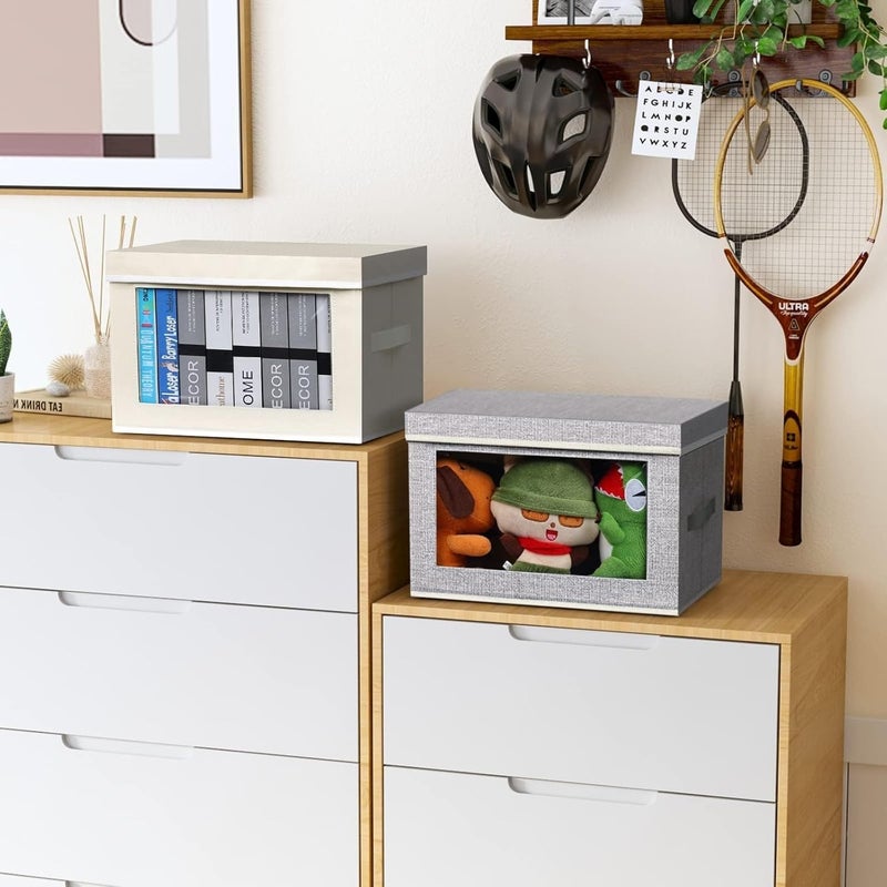 Foldable Clothing Storage Box 1Pack Wardrobe Storage Organiser Beige Fabric Storage Box Drawer for Wardrobe Closet Drawer Organisers,Home Storage - Image 2