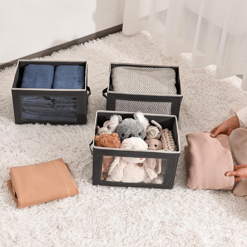 Foldable Clothing Storage Box 1Pack Wardrobe Storage Organiser Beige Fabric Storage Box Drawer for Wardrobe Closet Drawer Organisers,Home Storage - Image 5
