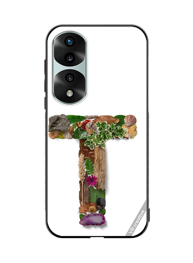 VR CREATIVE Protective Case Cover For Honor 70 Pro Alphabet T Design Multicolour - Image 1