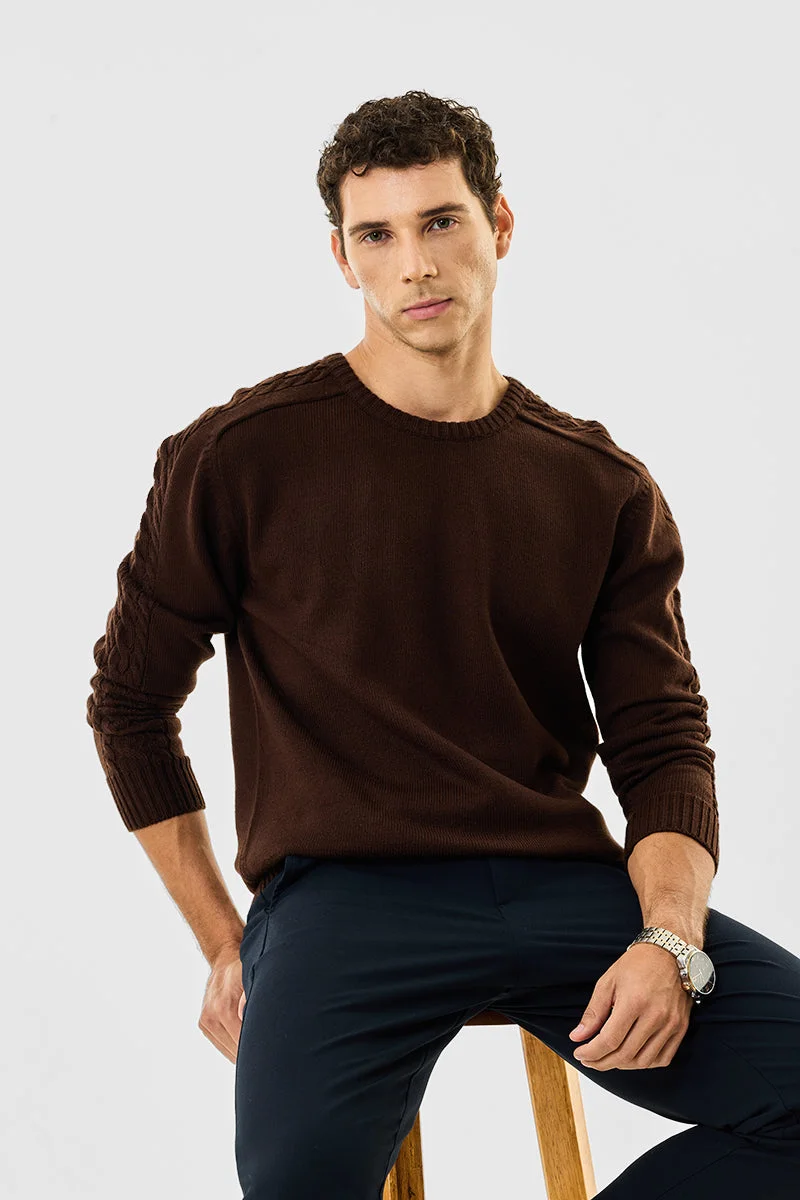 SNITCH Cable Knit Regular Fit Sweater
