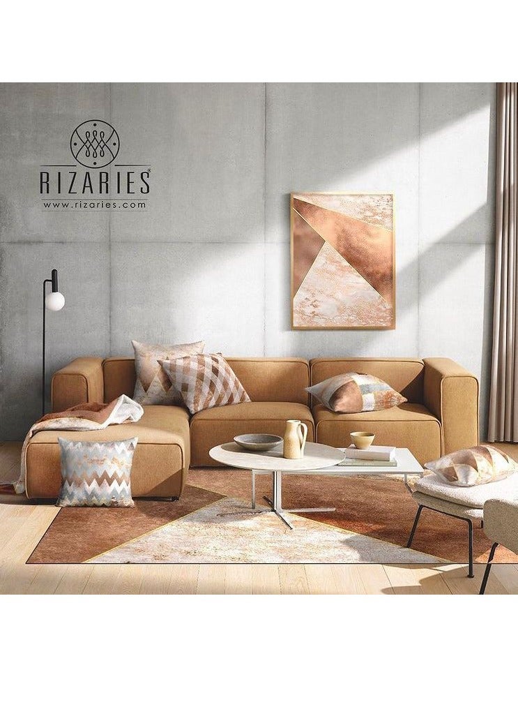 RIZARIES Copper Luxe Centerpiece Rug, Fabric, Rectangle - Image 4