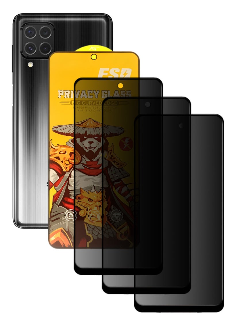 ESD 3 Pieces Tempered Dustproof Privacy Glass Screen Protector Compatible For Samsung Galaxy M62 - Image 1