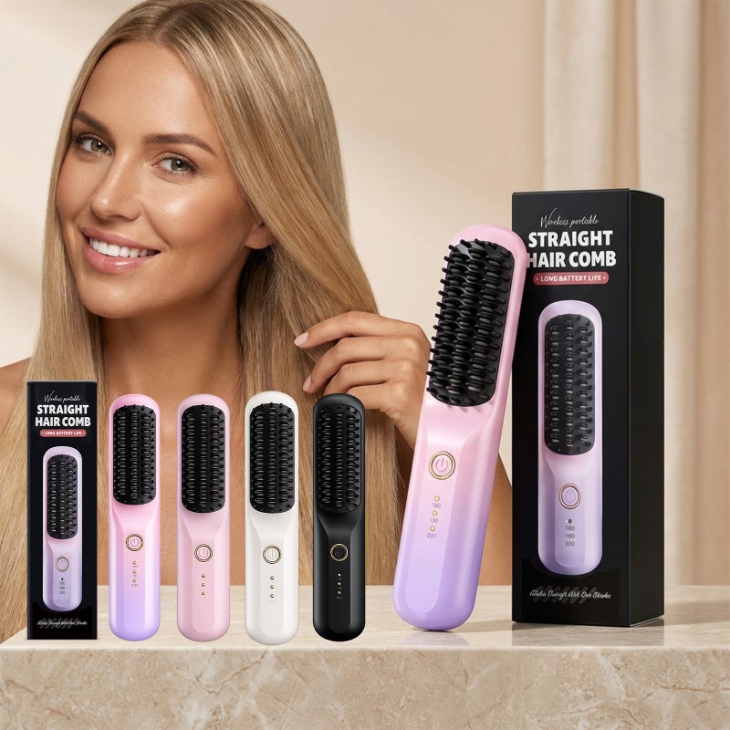 Wireless Straightening Comb for Daily Scalp Massage, Hair Styling & Care - Image 1