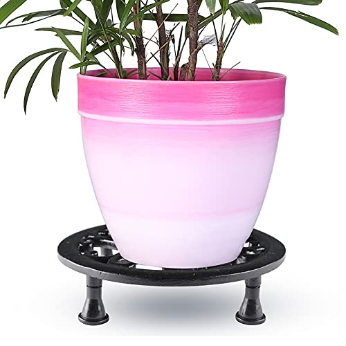 Sharpex Metal Pot Stand Indoor/Outdoor, Rustproof Sturdy Potted Plant Stand Ideal for Home Garden Balcony Living Room Decor (Black-Set of 4) - Image 4