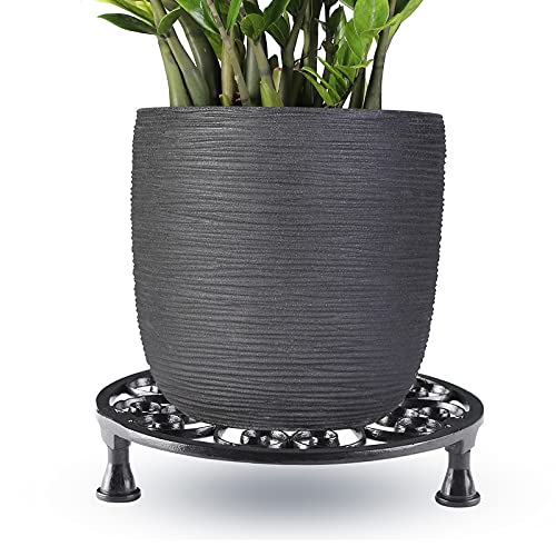 Sharpex Metal Pot Stand Indoor/Outdoor, Rustproof Sturdy Potted Plant Stand Ideal for Home Garden Balcony Living Room Decor (Black-Set of 4) - Image 3