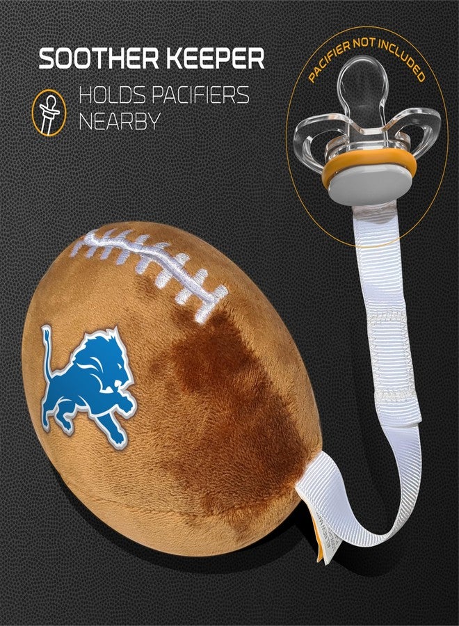 Smilo Detroit Lions Plush Football Pacifier Holder by Smilo - Officially Licensed NFL Soother Holder - Soft Plush Toy and Dummy Holder - Fits Any Pacifier - Stroller Accessory & Newborn Essential - Image 3
