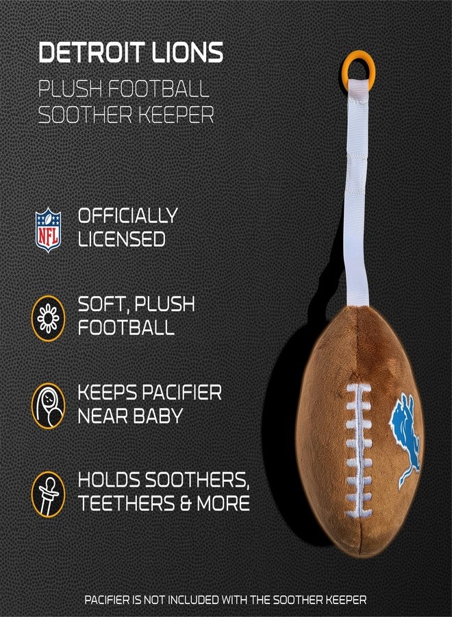 Smilo Detroit Lions Plush Football Pacifier Holder by Smilo - Officially Licensed NFL Soother Holder - Soft Plush Toy and Dummy Holder - Fits Any Pacifier - Stroller Accessory & Newborn Essential - Image 4