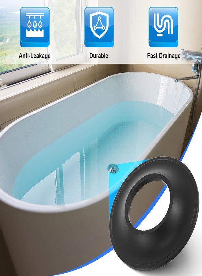 Dreyoo 5 Pack Tub Stopper Gasket for Tub Drain Assemblies, Replaces Stopper Bathtub Drain Gasket, for Tip Toe Style Bathtub Stoppers (2-1/16 in. x 1 in. x 1/4 in), Easy Installation - Image 5
