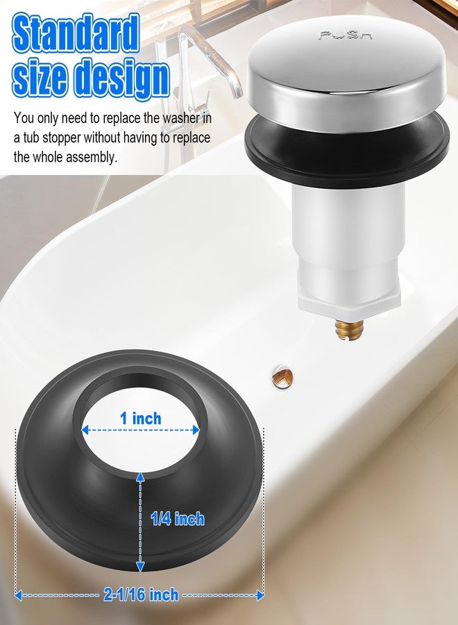 Dreyoo 5 Pack Tub Stopper Gasket for Tub Drain Assemblies, Replaces Stopper Bathtub Drain Gasket, for Tip Toe Style Bathtub Stoppers (2-1/16 in. x 1 in. x 1/4 in), Easy Installation - Image 2