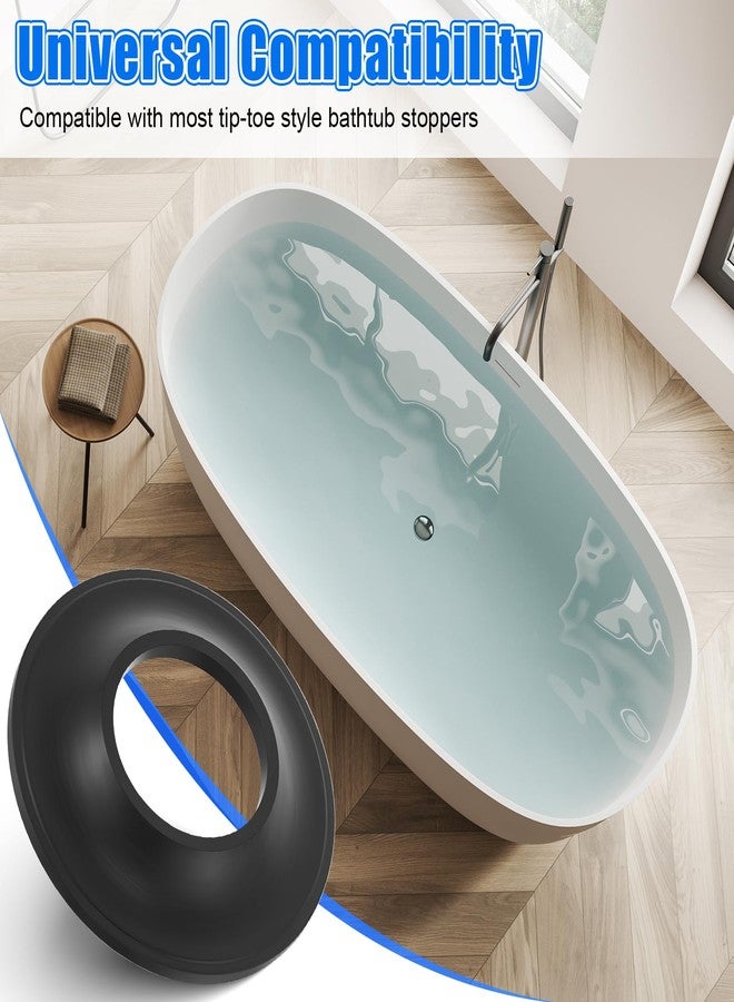 Dreyoo 5 Pack Tub Stopper Gasket for Tub Drain Assemblies, Replaces Stopper Bathtub Drain Gasket, for Tip Toe Style Bathtub Stoppers (2-1/16 in. x 1 in. x 1/4 in), Easy Installation - Image 4