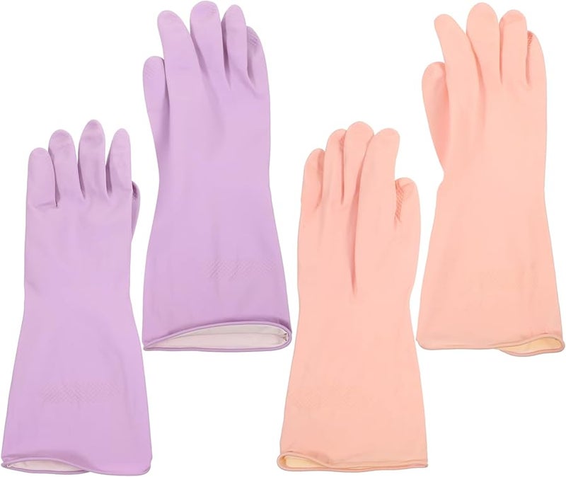 Reusable Kitchen Gloves 2 Pairs Latex Dishwashing Gloves for Cleaning and Food Preparation - Image 1