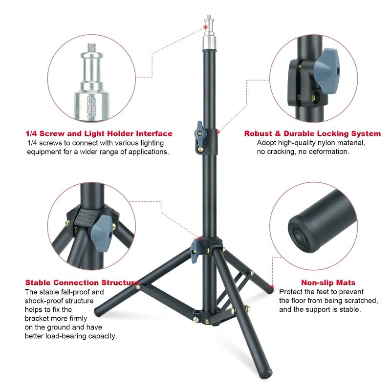 LINCO Lincostore Photography Back Light Stands with 75cm Max Height for Relfectors, Softboxes, Lights, Umbrellas, Backgrounds - Image 4