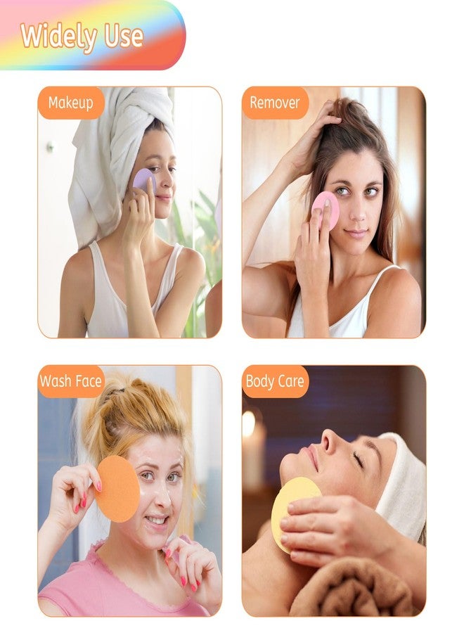 Luxiv 120 Pcs Facial Sponge Compressed, Luxiv 5 Colors Face Cleansing Sponge Estheticians Compressed Makeup Facial Sponge Round Wash Face Sponges for Women Compress Exfoliating Removal Sponge (Mix-color B) - Image 5