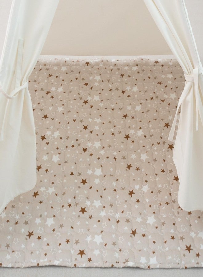 TreeBud Baby Play Mat, Non-Slip Baby Activity Padded Rug, Teepee Play Mat for Kids Toddlers (Gary - Star, 47.3"x47.3" - Square) - Image 1