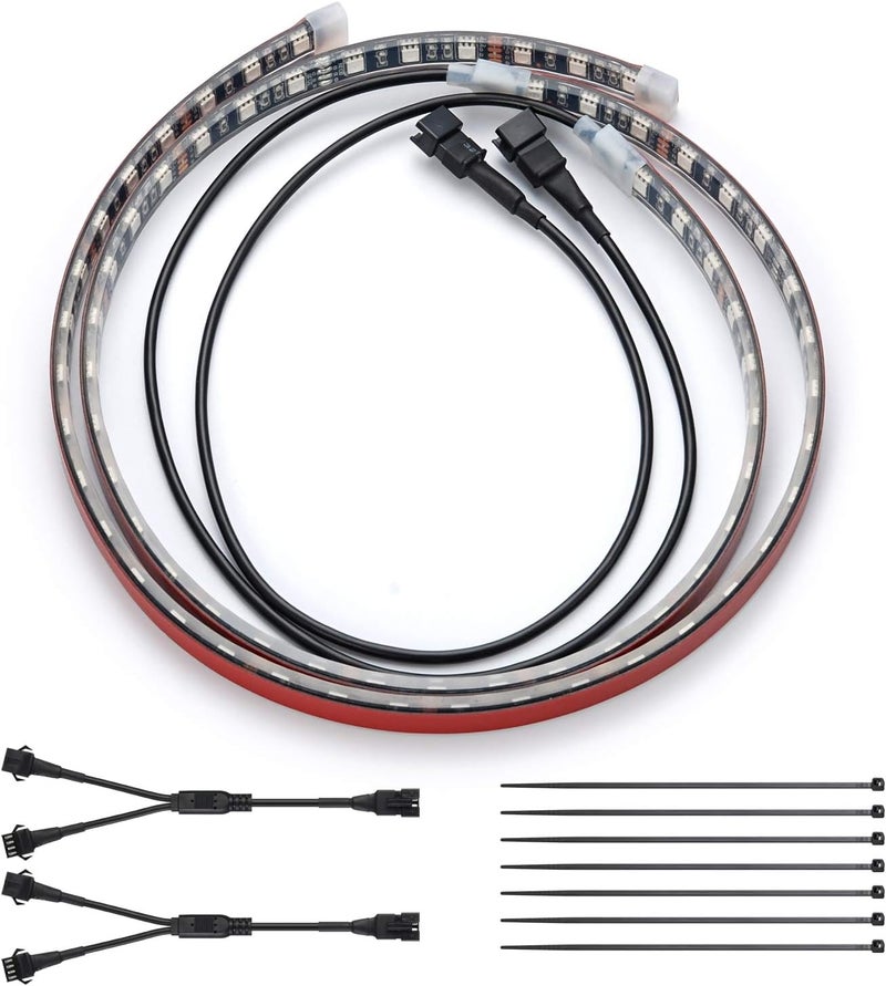 DITRIO 2pcs 2-Feet Underglow RGB Neon LED Light Strips DC 12V - Image 1