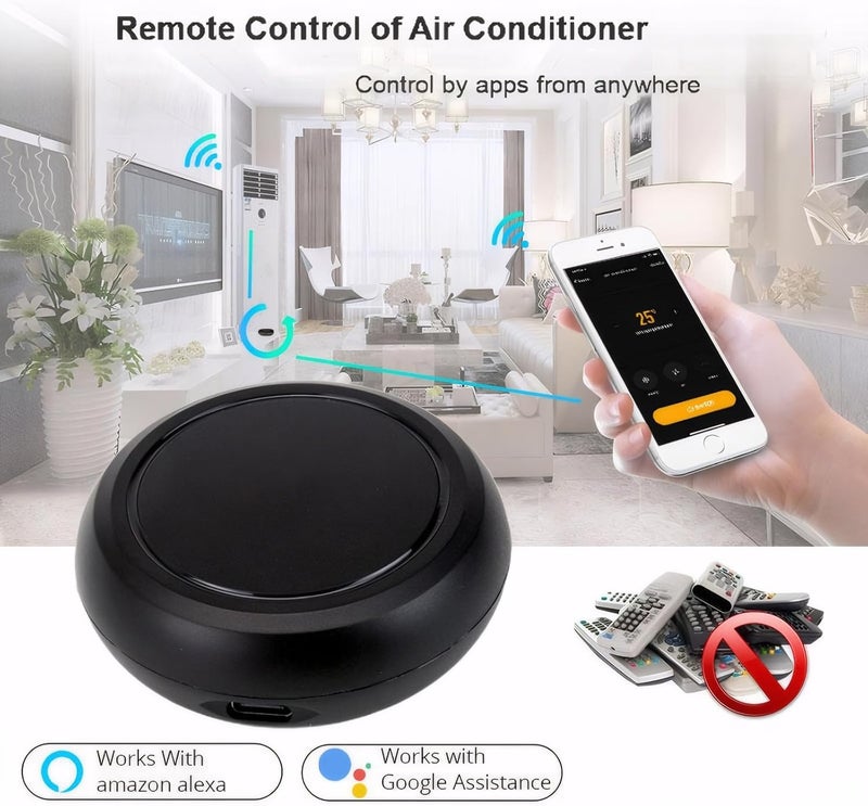 جهاز تحكم عن بعد ذكي WIFI IR/RF - التحكم الأمثل في المنزل الذكي للتكييف والتلفزيون والمروحة، التحكم الصوتي مع Alexa و Google Home، أكثر من 50,000 رمز سحابي وتوافق مع 95% من العلامات التجارية (RF-1Pack) - Image 2