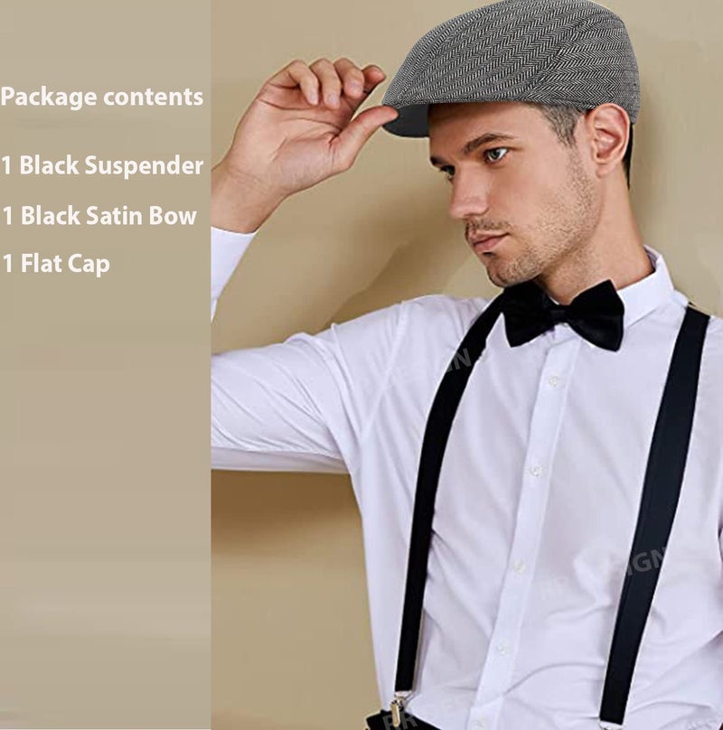 RR DESIGN Suspender and Neck Bow Tie Set with Irish/Golf Flat cap for Men -Assorted patterns - Image 5