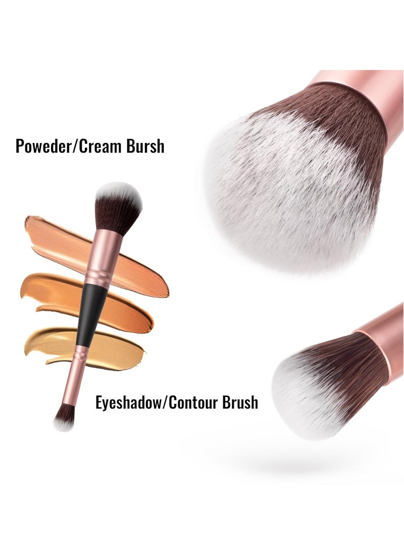 Generic - Dual-ended Makeup Brush for Foundation And Concealer, A Beauty Tool Suitable For Liquid and Cream Foundation Blending, Buffing, and Concealing - Image 1
