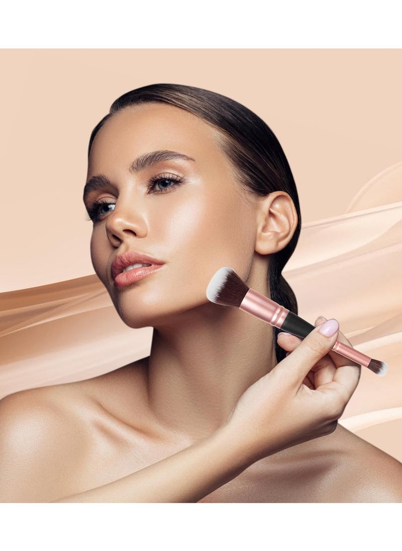 Generic - Dual-ended Makeup Brush for Foundation And Concealer, A Beauty Tool Suitable For Liquid and Cream Foundation Blending, Buffing, and Concealing - Image 1