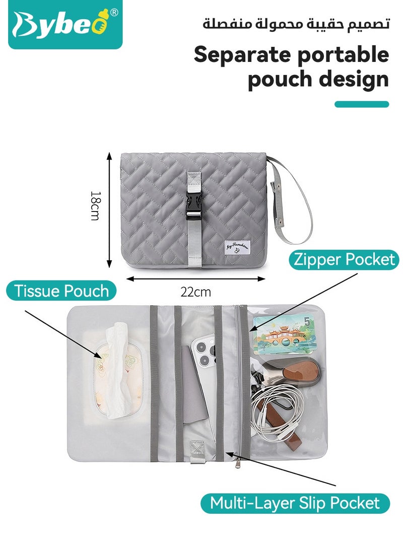 Bybeo Baby Diaper Bag Tote, Multifunctional Mommy Bag, Maternity Baby Changing Bags with Small Bag, Large Capacity Fitness Bag, Stylish Travel Bag, Mom Hospital Bag - Image 5