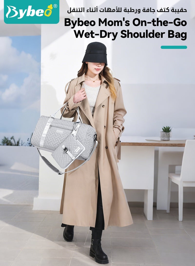 Bybeo Baby Diaper Bag Tote, Multifunctional Mommy Bag, Maternity Baby Changing Bags with Small Bag, Large Capacity Fitness Bag, Stylish Travel Bag, Mom Hospital Bag - Image 2